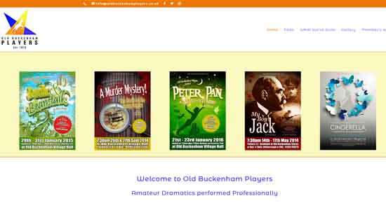 Old Buckenham Players website front page - Norfolk Web Designers Portfolio