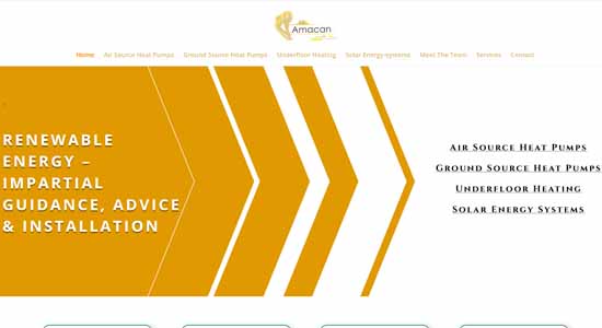 Amacan website front page - Norfolk Web Designers Portfolio