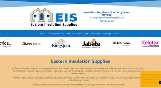 EIS website front page - Norfolk Web Designers Portfolio
