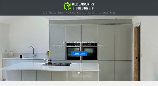 WLC Carpentry front page - Norfolk Web Designers Portfolio