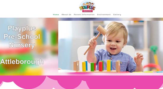 Playplus Nursery front page - Norfolk Web Designers Portfolio