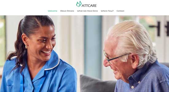 Attcare front page - Norfolk Web Designers Portfolio