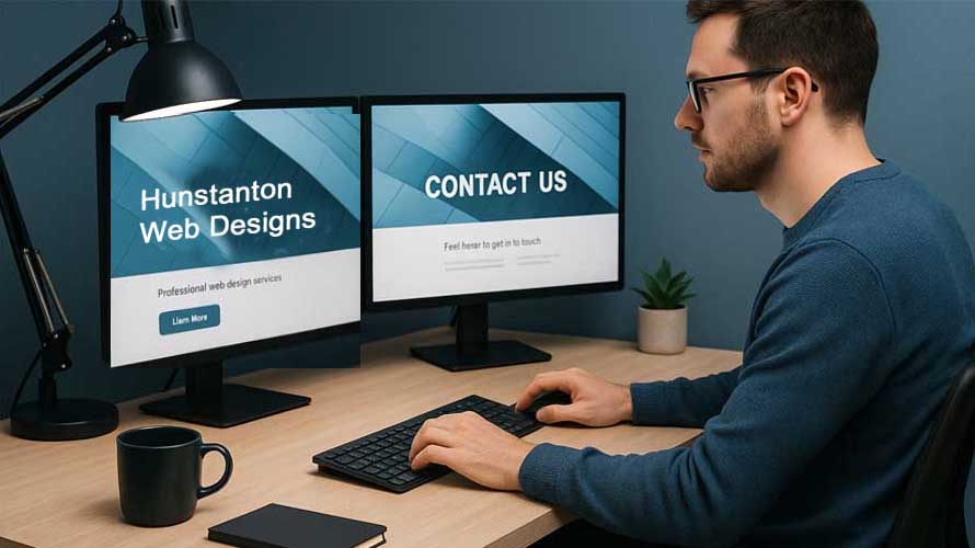 A web designer at work - Aylsham Web Designs