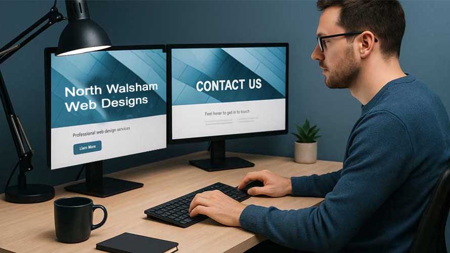 A web designer at work - Aylsham Web Designs